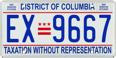 DC license plate EX9667