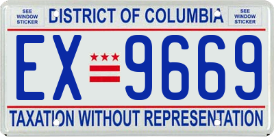 DC license plate EX9669