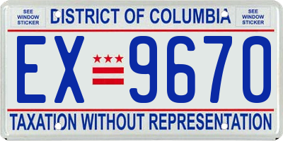 DC license plate EX9670