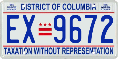 DC license plate EX9672