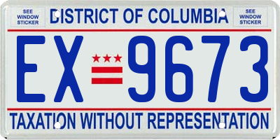 DC license plate EX9673