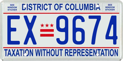 DC license plate EX9674