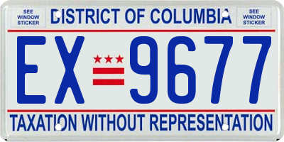 DC license plate EX9677