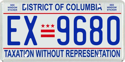 DC license plate EX9680