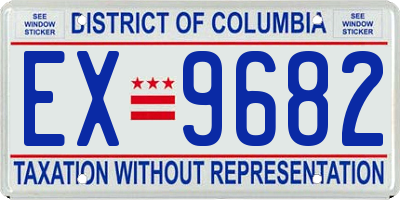 DC license plate EX9682