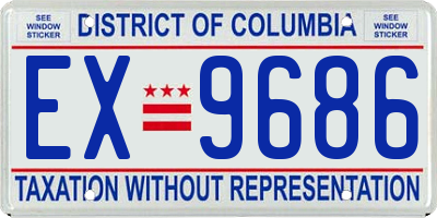 DC license plate EX9686
