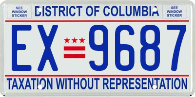 DC license plate EX9687