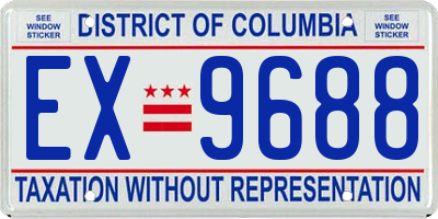 DC license plate EX9688