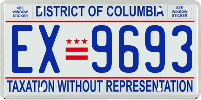 DC license plate EX9693