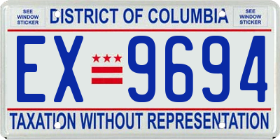 DC license plate EX9694