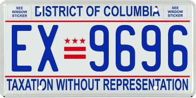 DC license plate EX9696