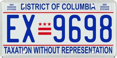 DC license plate EX9698