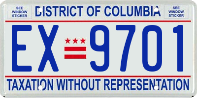 DC license plate EX9701