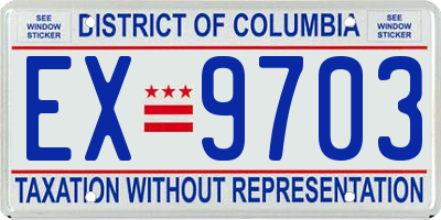DC license plate EX9703