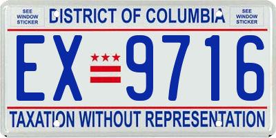 DC license plate EX9716