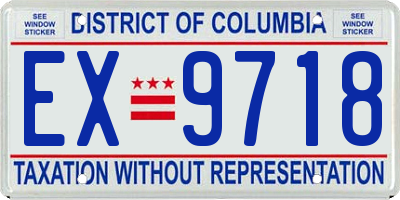 DC license plate EX9718