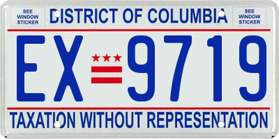 DC license plate EX9719