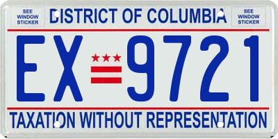 DC license plate EX9721