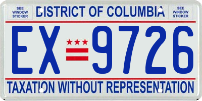 DC license plate EX9726