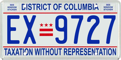 DC license plate EX9727