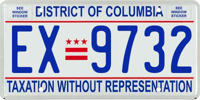 DC license plate EX9732