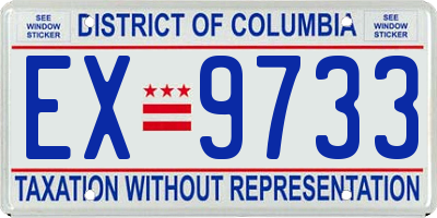 DC license plate EX9733