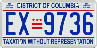 DC license plate EX9736