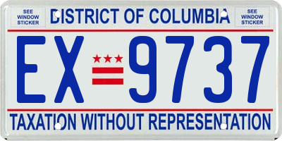 DC license plate EX9737