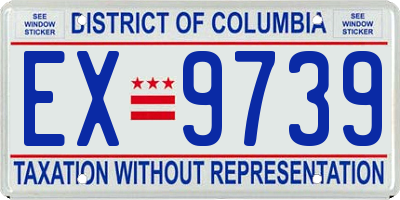 DC license plate EX9739