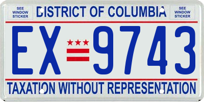 DC license plate EX9743