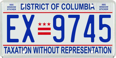 DC license plate EX9745