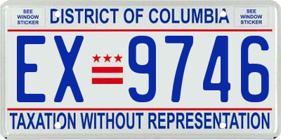 DC license plate EX9746