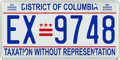 DC license plate EX9748