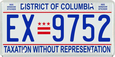 DC license plate EX9752