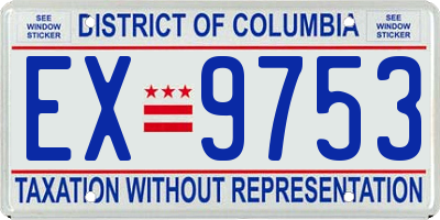 DC license plate EX9753