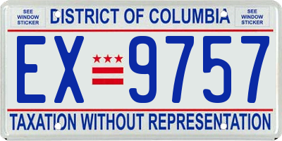 DC license plate EX9757
