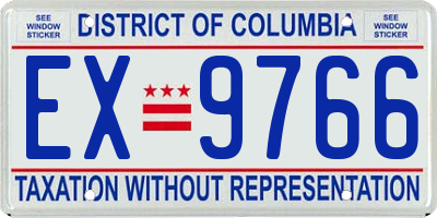 DC license plate EX9766