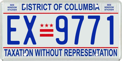 DC license plate EX9771