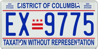 DC license plate EX9775