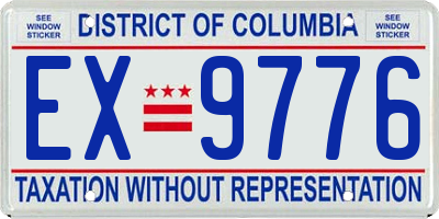 DC license plate EX9776