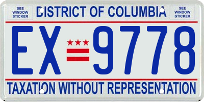 DC license plate EX9778