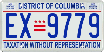 DC license plate EX9779