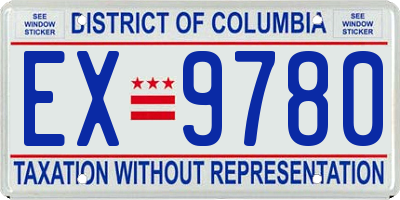 DC license plate EX9780