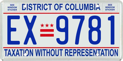 DC license plate EX9781