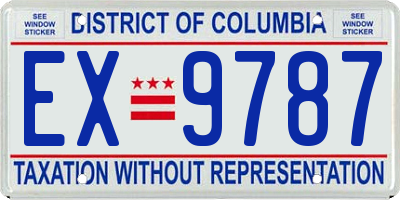 DC license plate EX9787