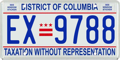 DC license plate EX9788