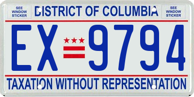 DC license plate EX9794