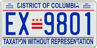 DC license plate EX9801