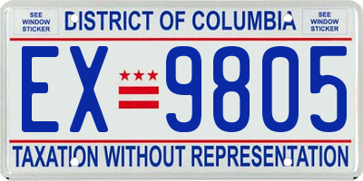 DC license plate EX9805