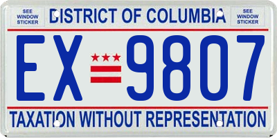 DC license plate EX9807